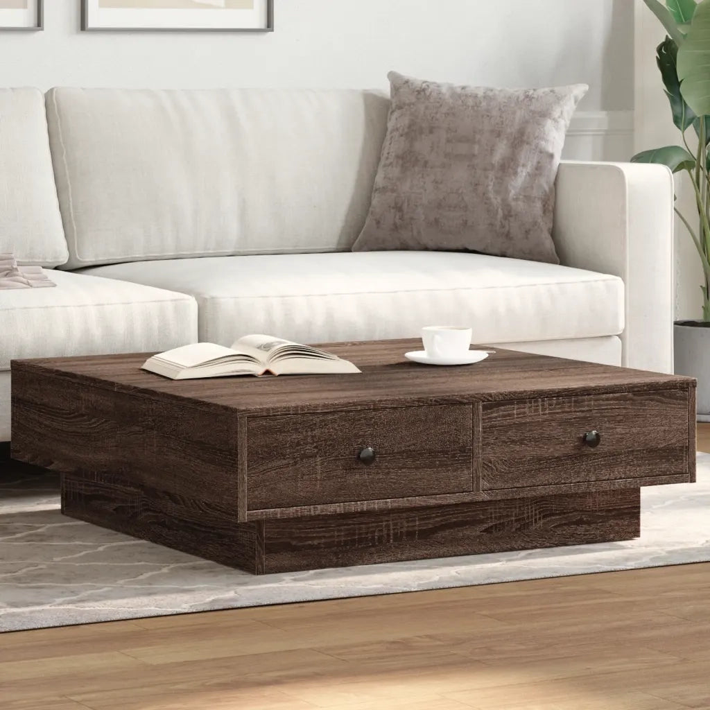 vidaXL Tavolino da Salotto Rovere Marrone 90x90x28cm Legno Multistrato