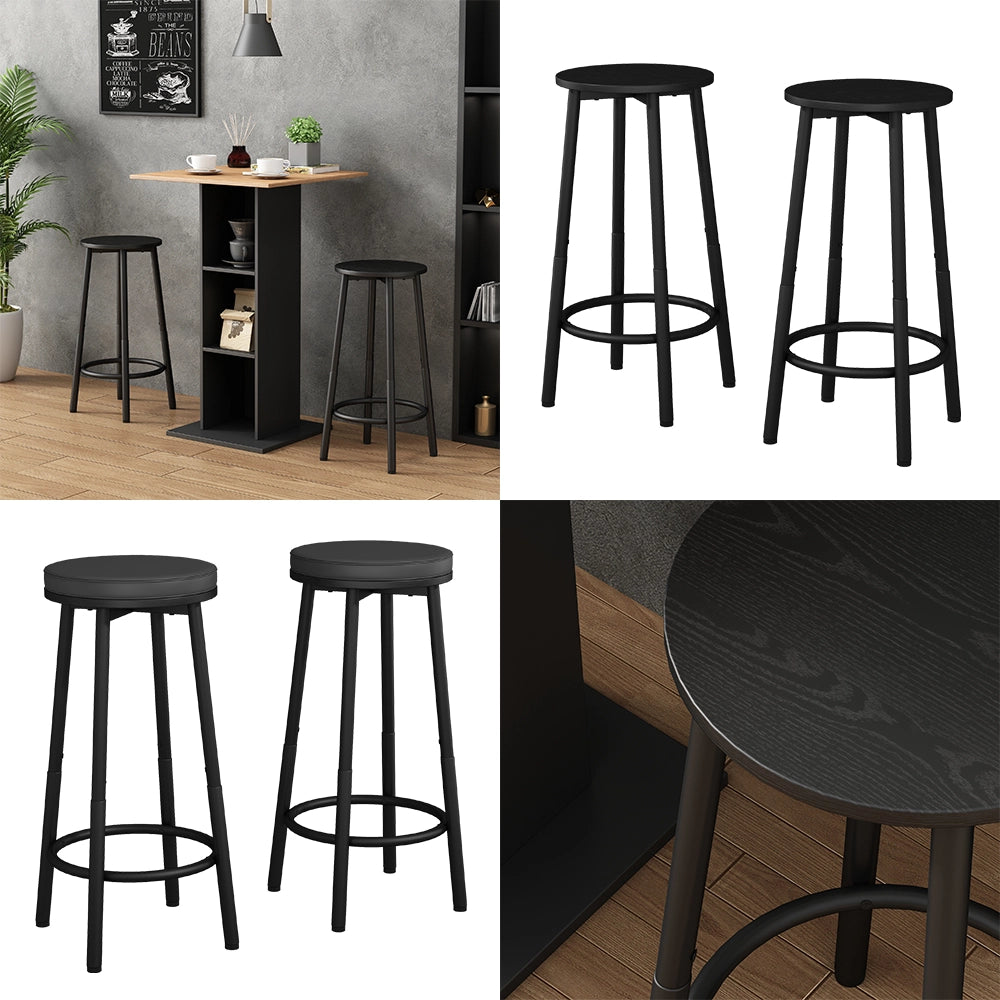 Vicco Set di 2 sgabelli da bar Nero 31.5 x 64 cm 2 parti