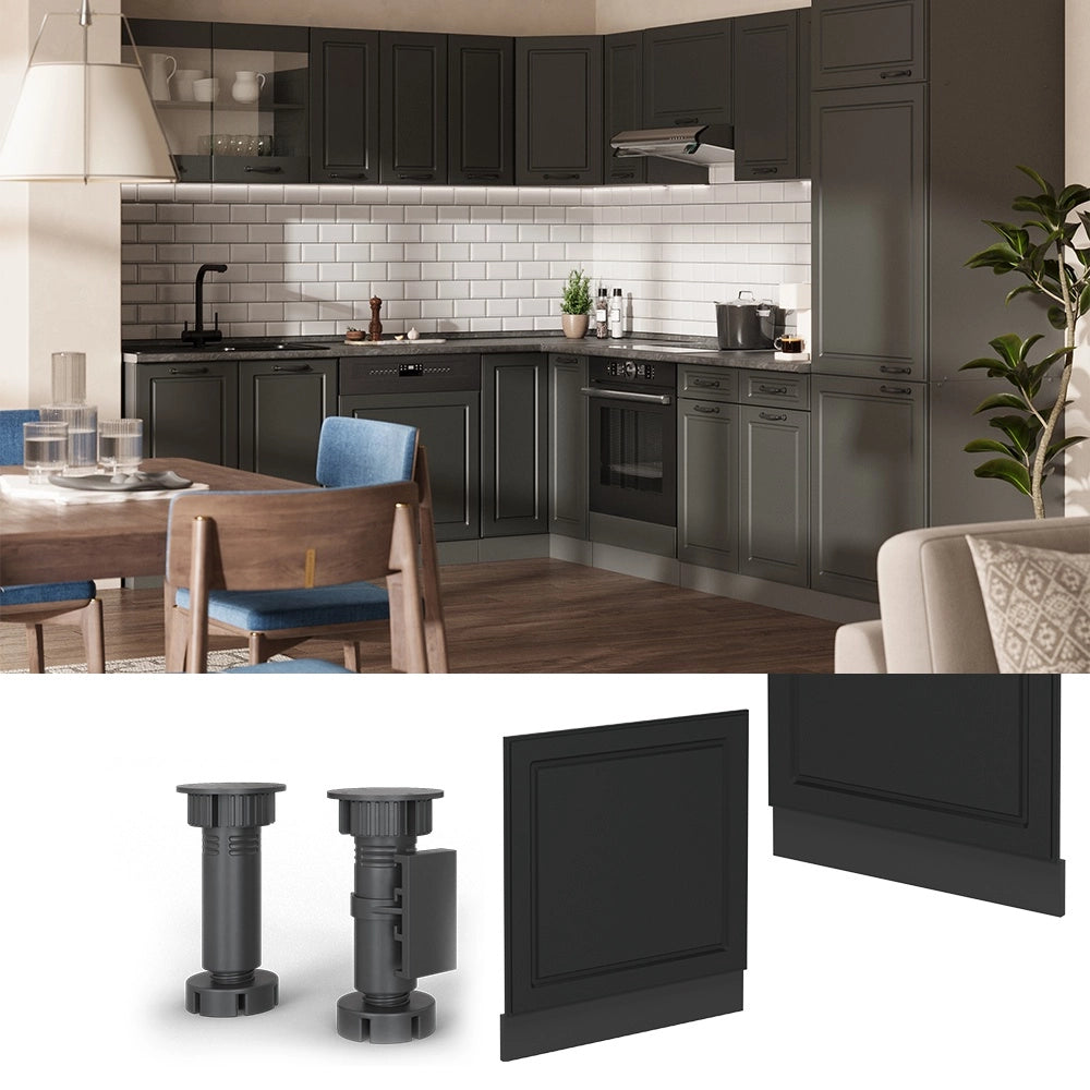 Pannello frontale R-Line Antracite rustico/Antracite 60 cm senza piano di lavoro Vicco