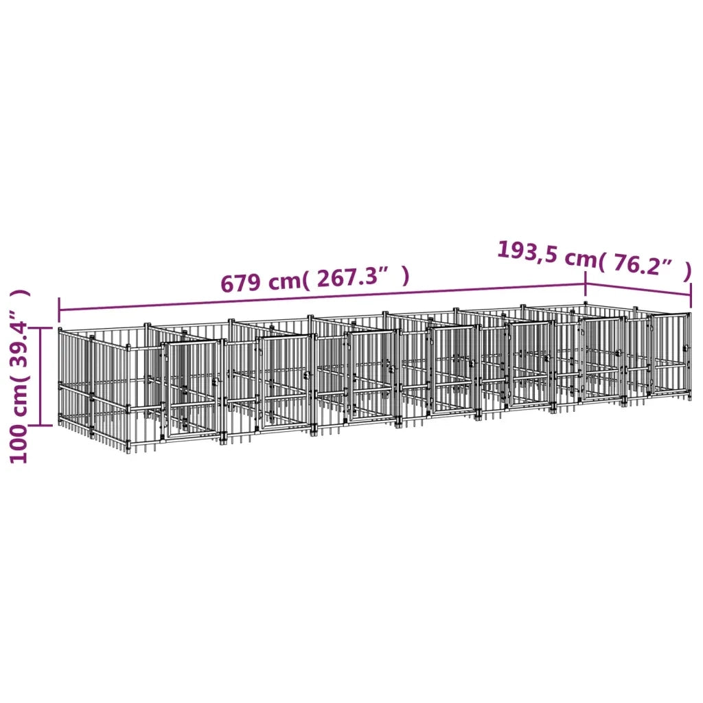 Gabbia per Cani da Esterno in Acciaio 13,14 m² 3124584