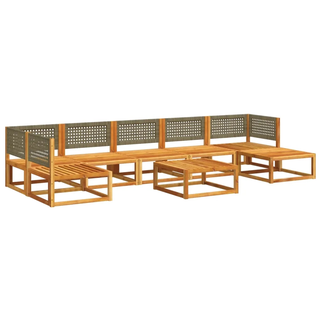 Set di divani da giardino 8 pezzi con cuscini in legno di acacia e rattan