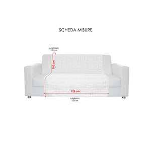 Copridivano a Fascia 2 Posti 125x190 cm in Microfibra Doubleface Marrone/Panna