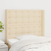 Testiera ad Orecchio-Testata con Orecchie Crema 103x16x118/128 cm in Tessuto 241055