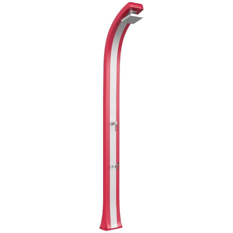Doccia Tradizionale In Polietilene Spring Plus Con Miscelatore E Lavapiedi Colore Rosso/Inox Cv-B125/3027-I