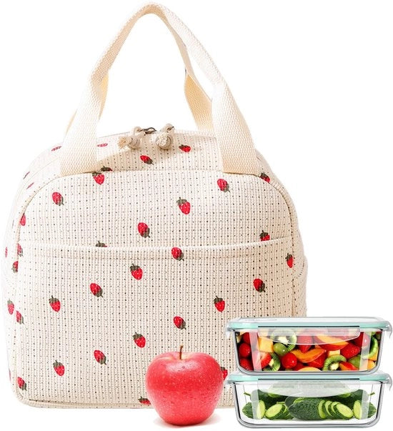 Borsa a Lato Termico - Impermeabile - Bianca - Ideale per Picnic e Viaggi - Adatto per Ufficio e Scuola
