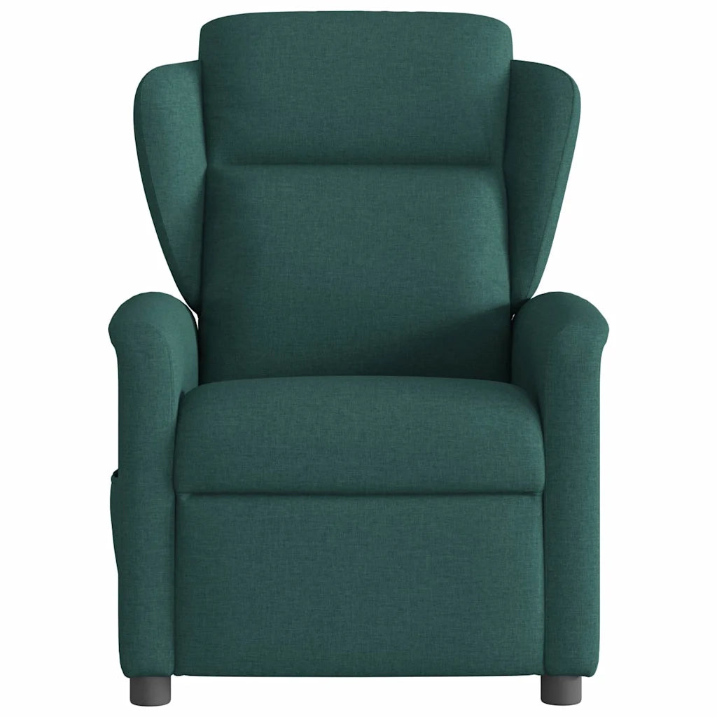 Divano Sedia-Poltrona Massaggiante Reclinabile Verde Scuro in Tessuto 657208