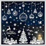 246 pezzi di adesivi per finestra da Natale - bianchi - adesivi PVC doppie facce riciclabili statici - decorazioni per Natale - 9 fogli - 20 x 30 cm - bianchi