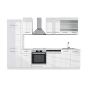 Cucina componibile Fame-Line Bianco lucido/Bianco 300 cm, PL Marmo Vicco