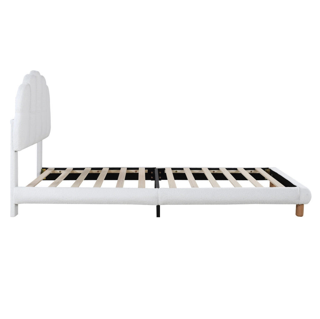 Letto singolo imbottito per bambini e ragazzi 90x200 cm con rete a doghe in legno, colore bianco