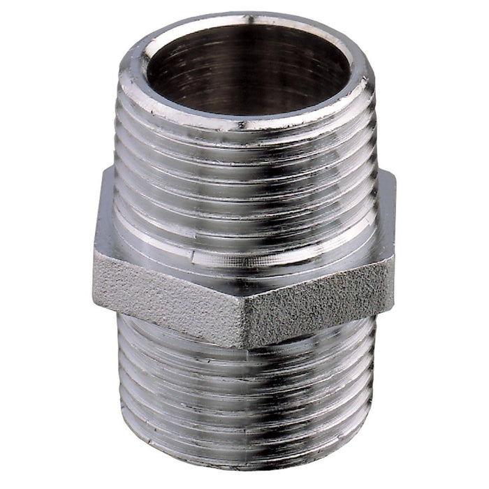 Niples in ottone cromato da 1/2 maschio maschio