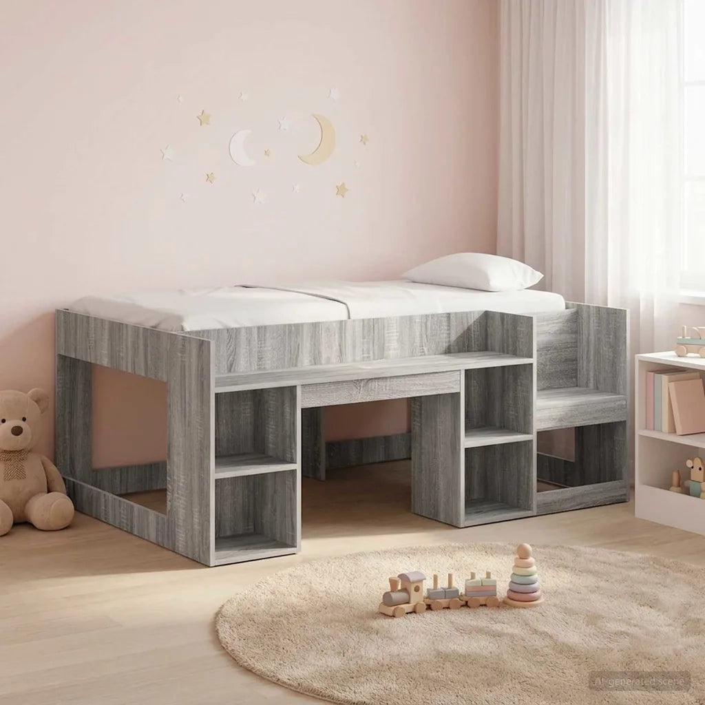 Struttura per Letto per Bambini con Ripostiglio Sonoma grigio 3422624