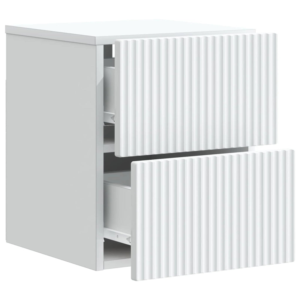 Set di 2 Comodini | Armadio da Notte | Mobiletto da notte a muro Bianco 33 x 34,5 x 40 cm