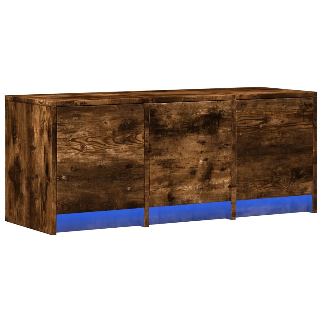 Mobile Porta TV con LED-Mobile per TV-Credenza TV Rovere Fumo 97x34x40 cm in Truciolato