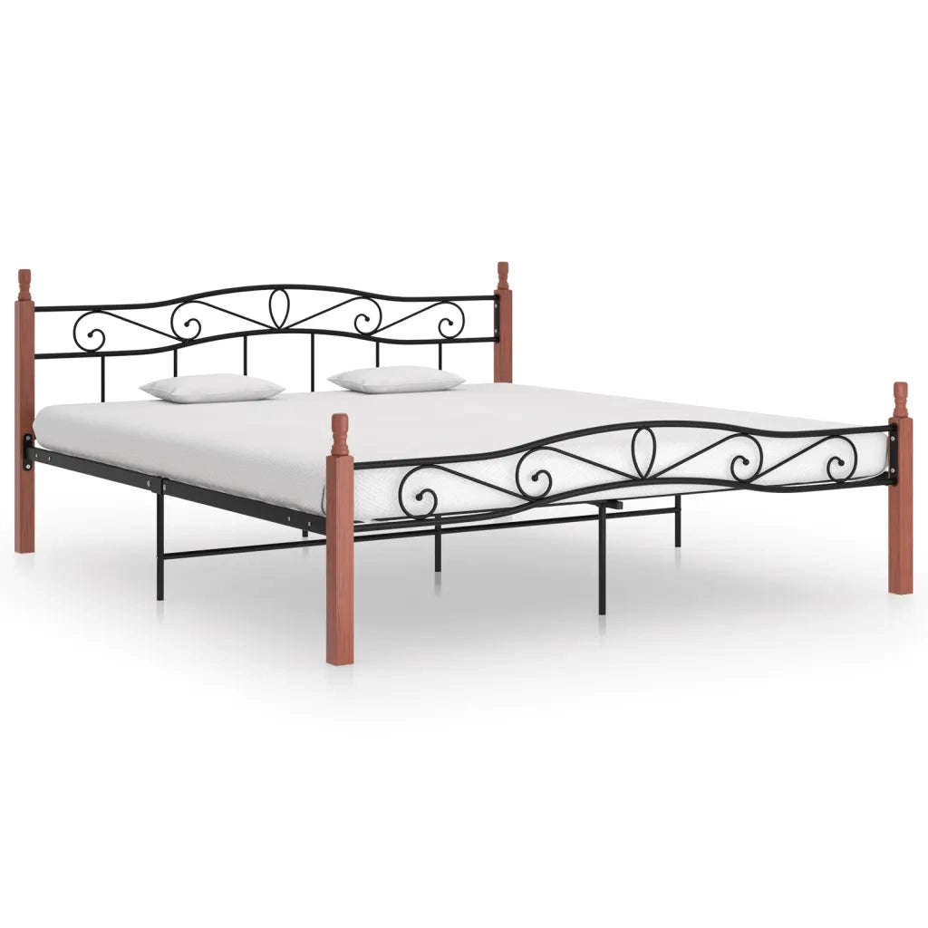 Giroletto in Metallo Nero e Legno Massello di Rovere 200x200 cm cod mxl 33770