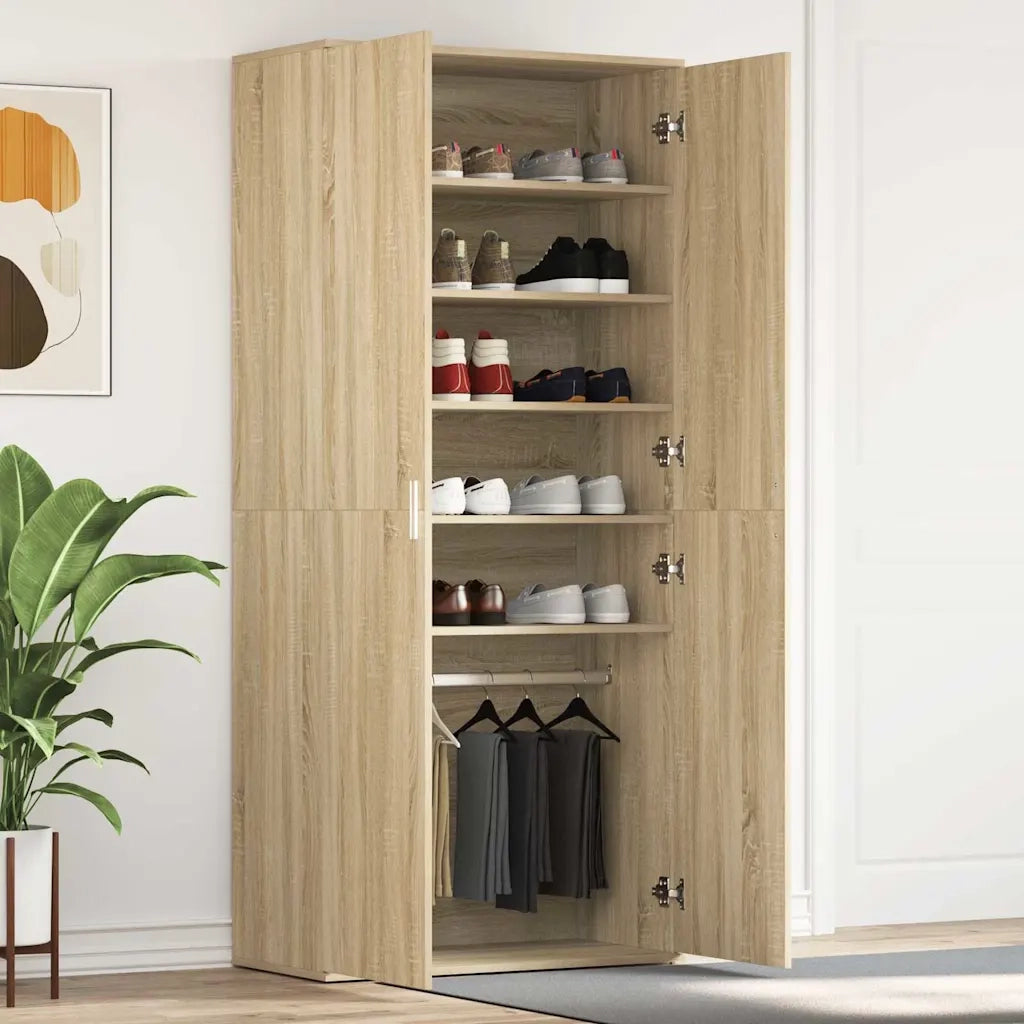 Mobile per scarpe con porta Rovere Sonoma 80 x 39 x 178 cm 3333868
