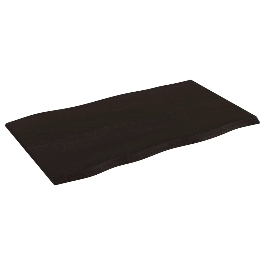 Piano Tavolo Marrone Scuro 100x60x2 cm in Rovere Non Trattato 364019