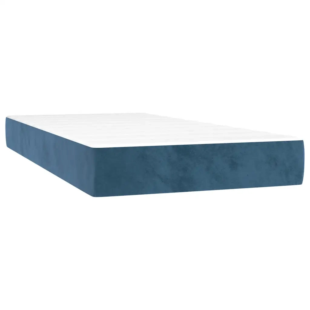 Materasso a Molle Insacchettate Rigidità Media Blu Scuro 90x210x20 cm in Velluto 4016568