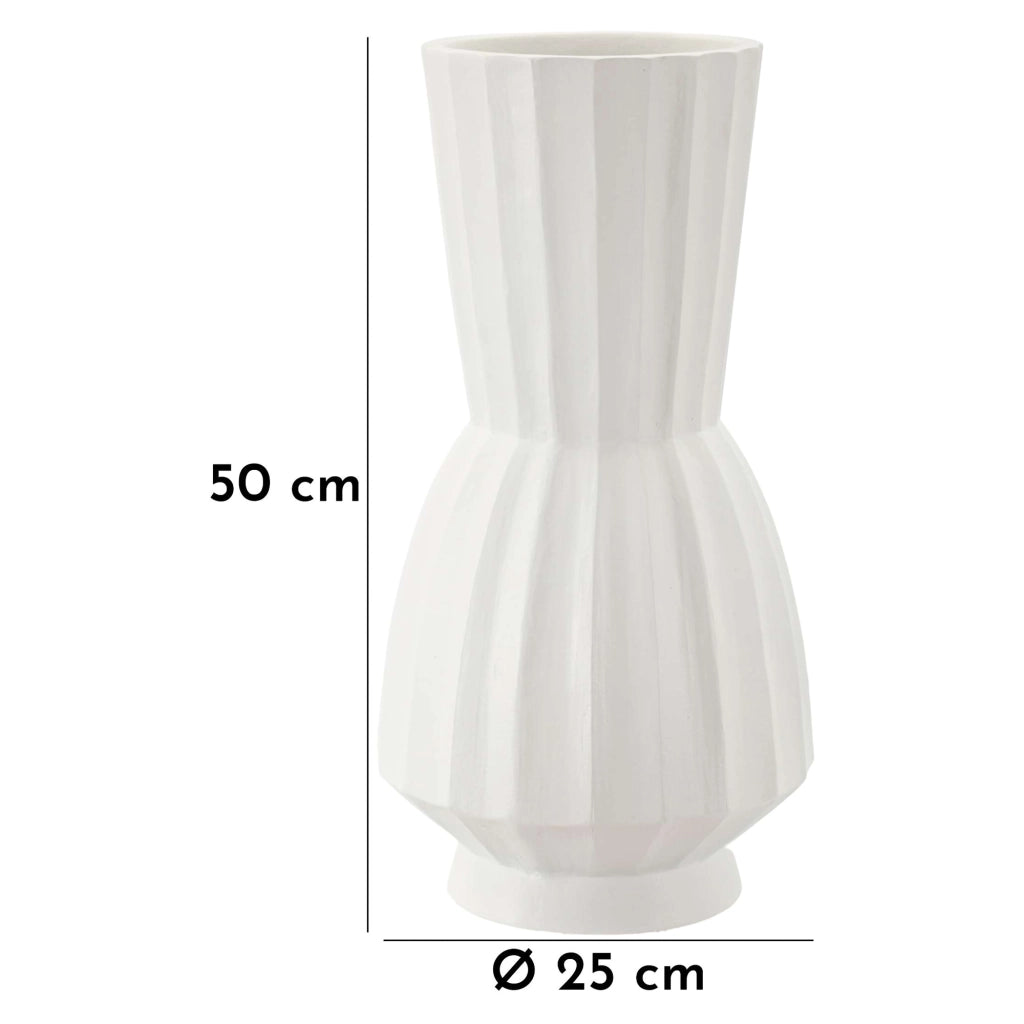 Daranita, Vaso Lavorazione Scanalata, Bianco