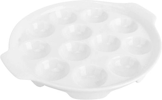 Piatto per tartufi funghi ceramica con 12 contenitori per il forno.