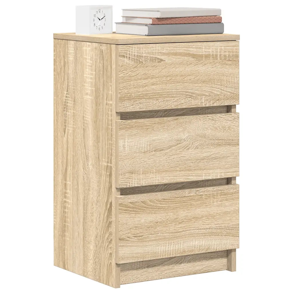Comodino con 3 Cassetti Rovere Sonoma 39x35x65 cm 861341