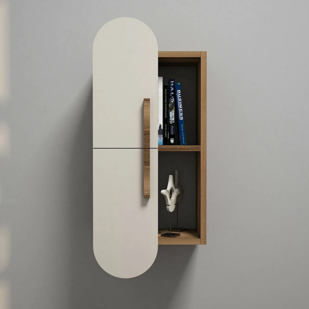 Nesat, Mensola 4 Ripiani, 35x22x60h cm Marrone Noce