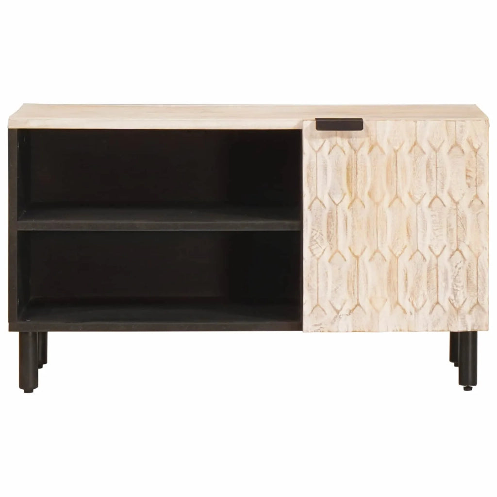 Mobile TV con porta Finitura Bianco Lavato 80 x 33 x 46 cm 4017879