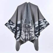 Nuova sciarpa da donna in cashmere, spessa, calda, a mantella divisa, scialle