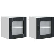 Set di 2 pensili da cucina moderni pratici per riporre oggetti 40 x 31 x 40 cm in legno composito nero 02_0053866