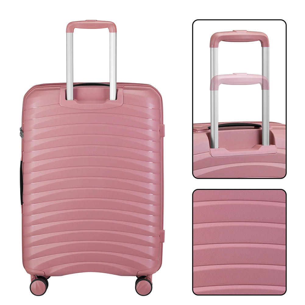 Set 4 Valigie Rigide Rosa in Polipropilene Resistente agli Urti Beauty Case