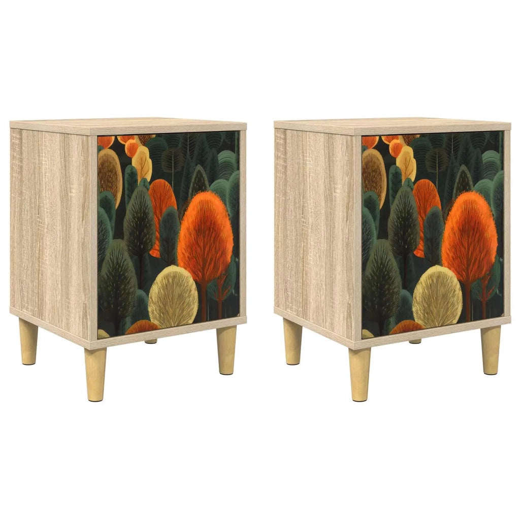 Armadio da Notte ZAANDAM 2 pz Rovere Sonoma 36 x 33 x 50 cm 8007212