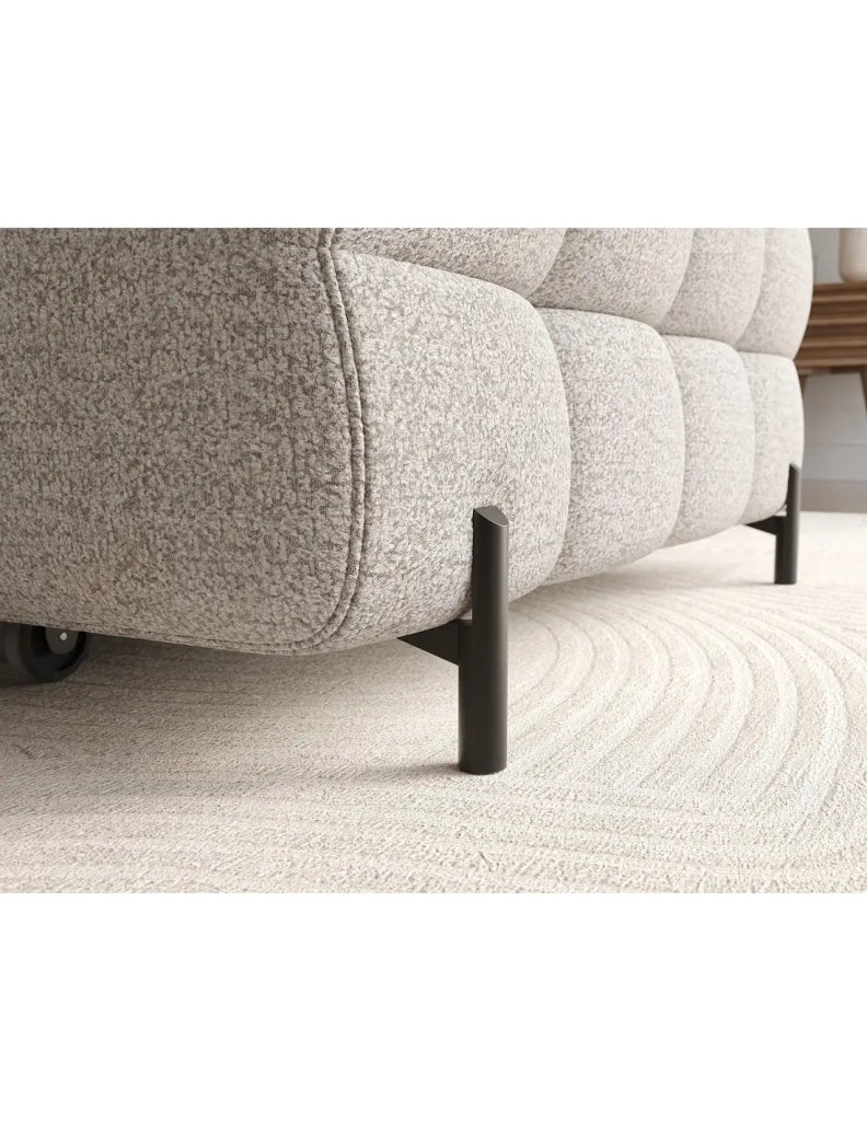 Divano angolare destro convertibile Beige mélange stile contemporaneo 285x99x181cm FILTRO