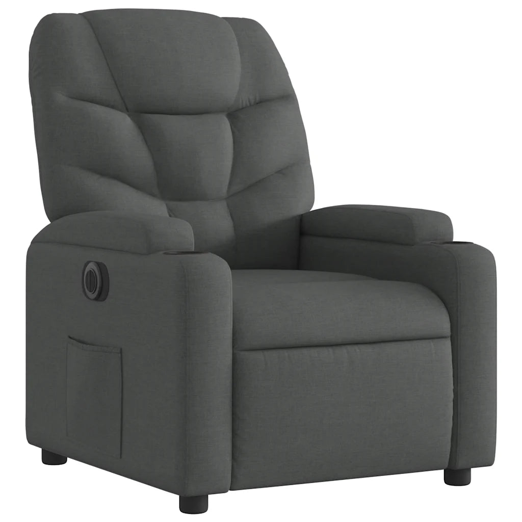 Poltrona Elettrica Reclinabile Nera in Tessuto 3204574