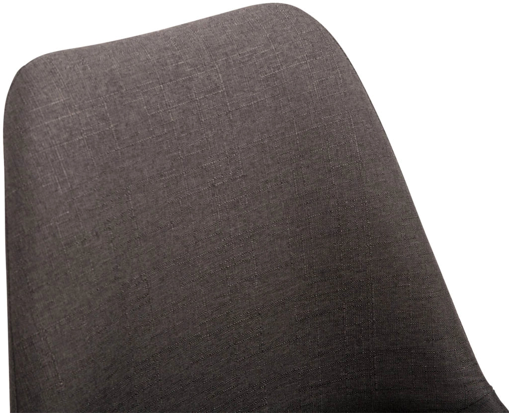 Sedia da pranzo MAVERICK in tessuto grigio scuro,cromo