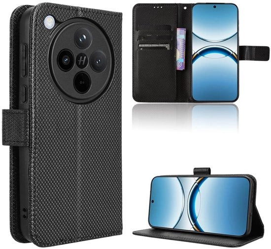 Copriphone per Oppo Find X8 5G - Coprimoquette - Protezione per telefono - Funzione di appoggio - Taschino per carte - Chiusura magnetica - TPU morbido - Custodia per telefono