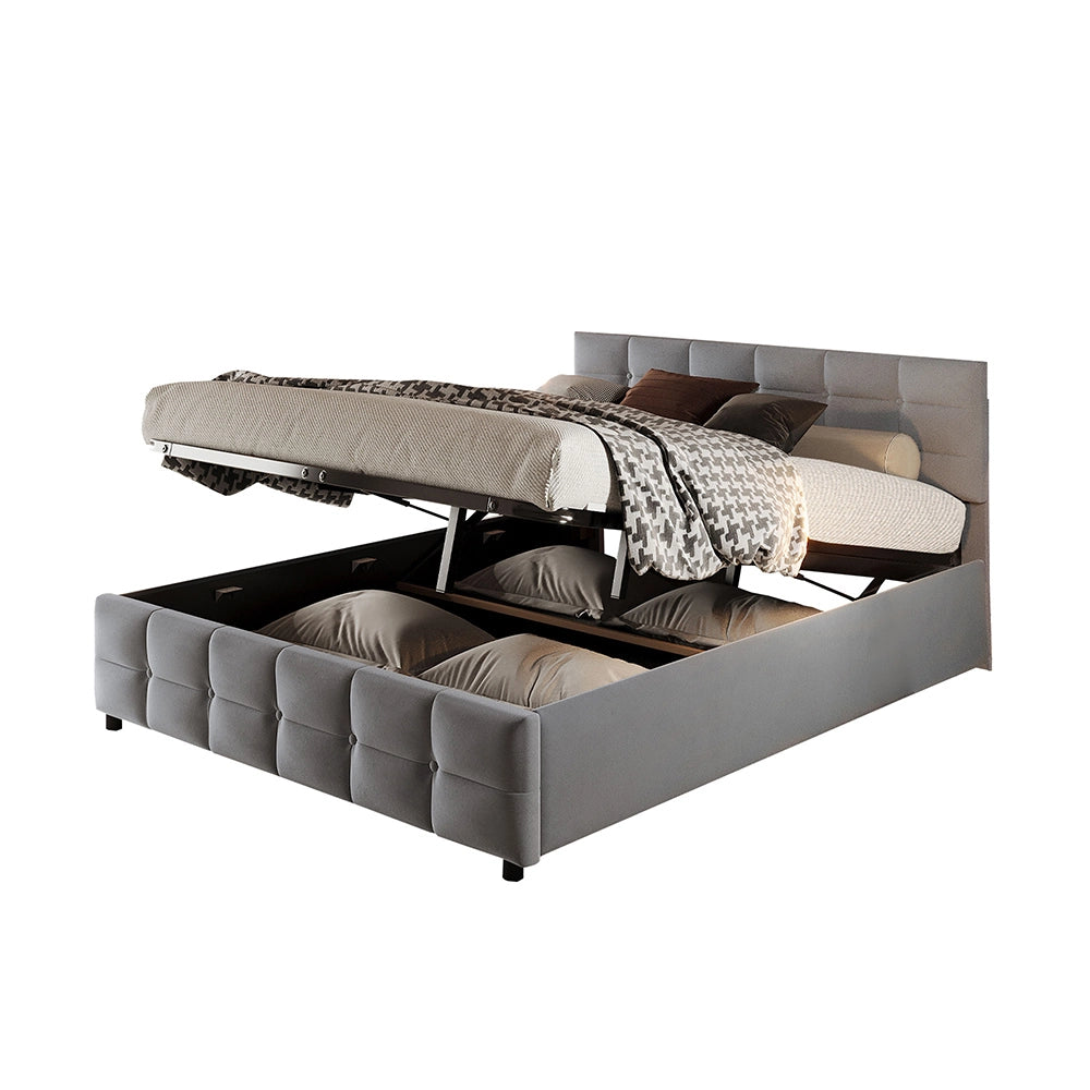 Letto 180x200 cm con contenitore idraulico - Xylo - Grigio