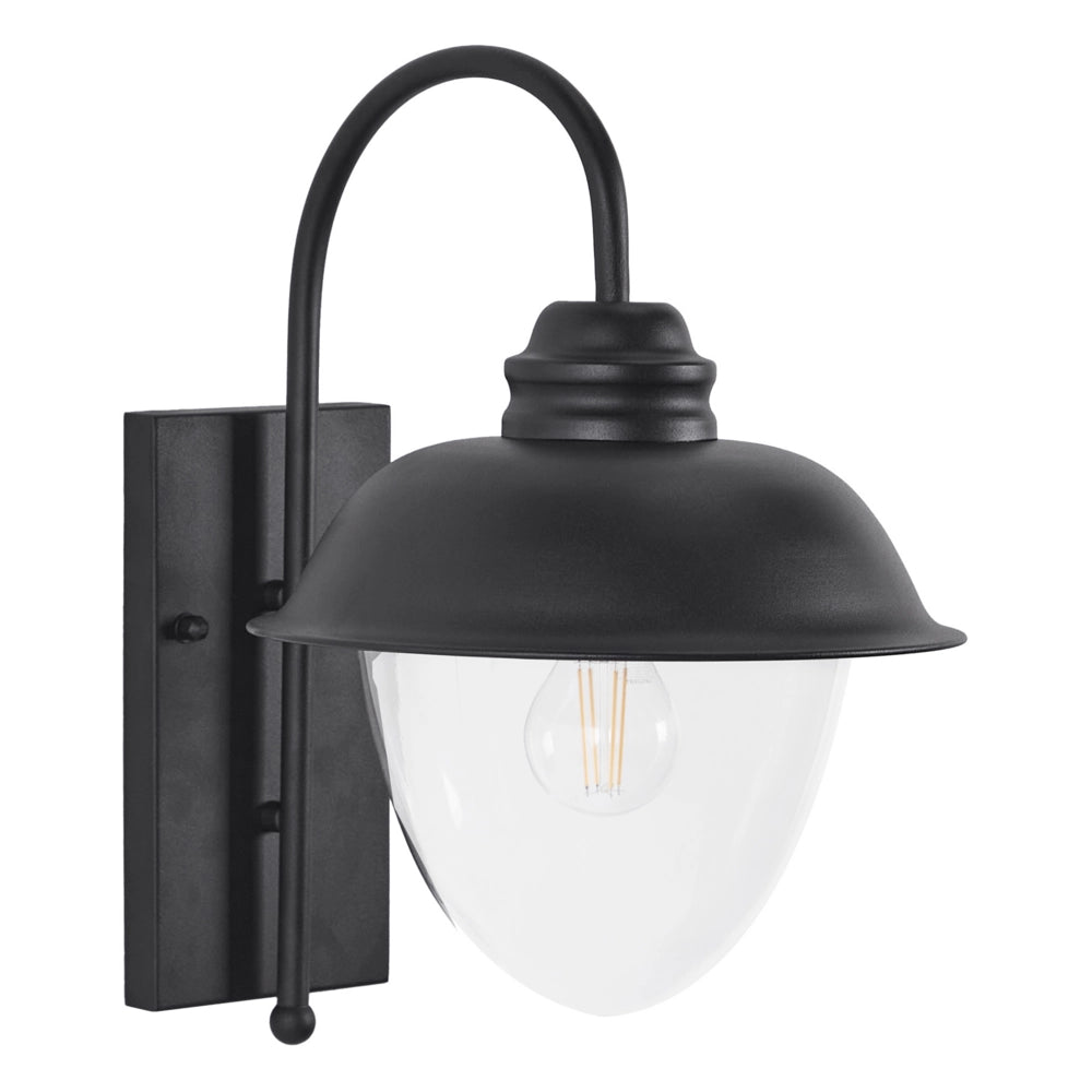 Lampada da parete per esterni Lampada da parete nera Sconce in metallo ferro vetro opaco Design moderno Giardino del patio
