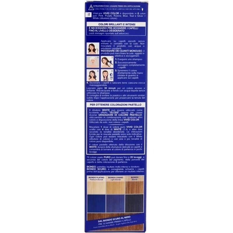 VITALCARE TINTA SEMIPERMANENTE PROFESSIONALE PER CAPELLI MORBIDI IDRATATI E LUMINOSI IN COLORE BLU 100 GR