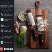 Raspatore professionale di alta qualità in acciaio inossidabile - Facile raspo per formaggi, frutta, verdure, zenzero e aglio - DI ORO