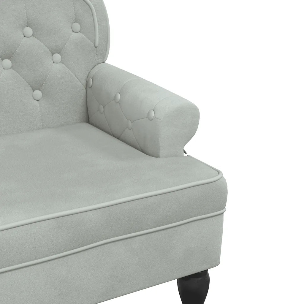 Panca con schienale grigio chiaro 119,5x64,5x75 cm in velluto CFW2609873
