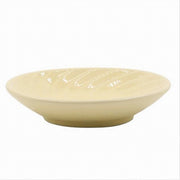 Trade Shop - Piattino Porta Sapone Saponetta Ceramica Rigata Spirale Giallo Tondo Bagno 79962 -