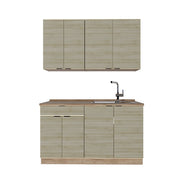 Cucina completa Fame-Line Pannello in quercia/Rovere dorato 140 cm, PL Marmo Vicco