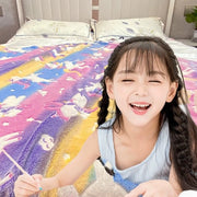 Decon per bambini, decon con unicorno, decon per bambini, luce nel buio, decon di flanella morbida per ragazzi, ragazze e adolescenti, letto, divano, decon soffice (unicorno-03, 130 x 150 cm)