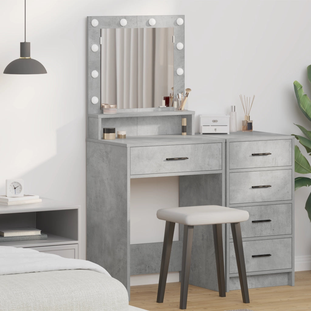 Toletta  con luci LED Grigio cemento 50x41x135 cm