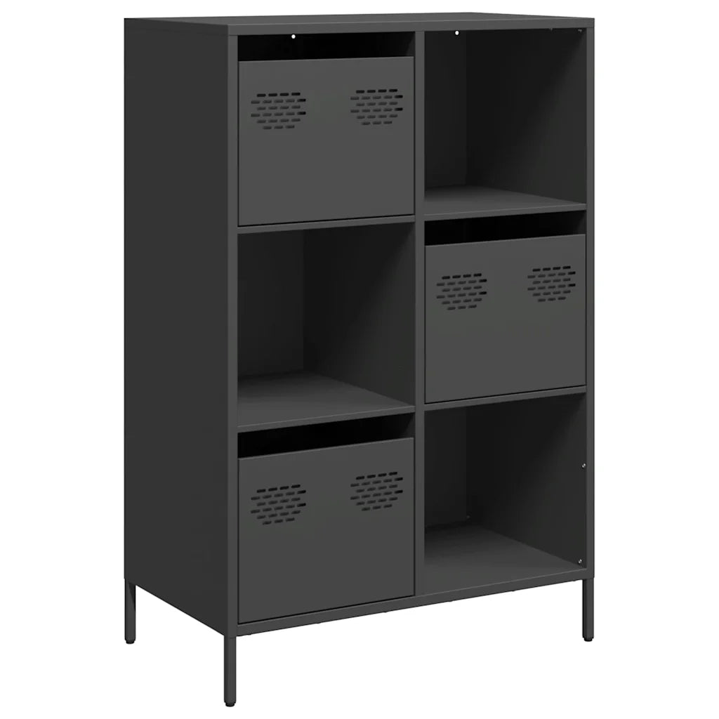 vidaXL Credenza Nera 68x39x103,5 cm in Acciaio
