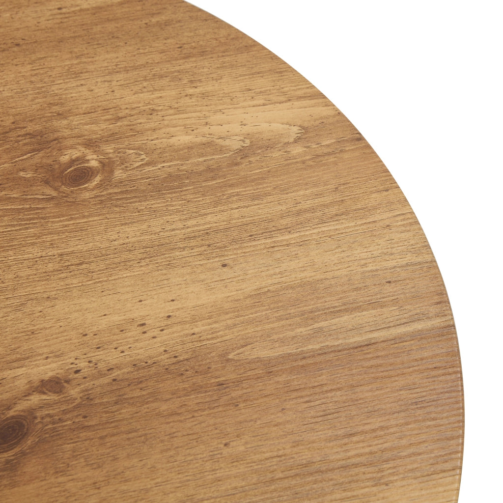 Tavolino rotondo in effetto legno, Ø 60 cm, H 35 cm, MDF, stile moderno salvaspazio
