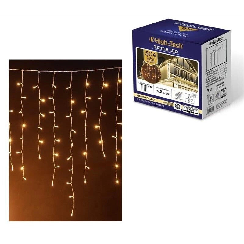 HIGH-TECH TENDA A CADUTA CON 504 LUCI LED IN COLORE BIANCO CALDO