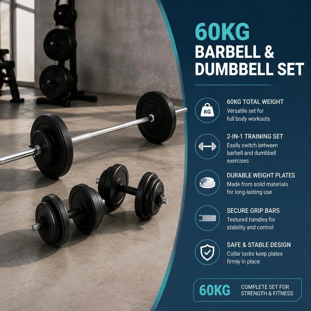 Barbell And Dumbbell With 60 Kg Weights