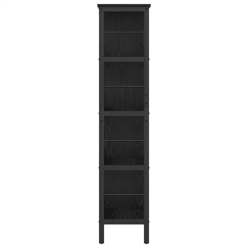 Libreria-Scaffale per Libri-Mobile di Stoccaggio Rovere Nero 82 x 32 x 144,5 cm Legno multistrato