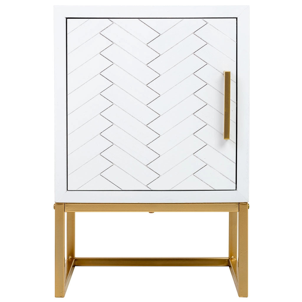 Tavolino 1 anta in legno e metallo 40x35x61h cm
