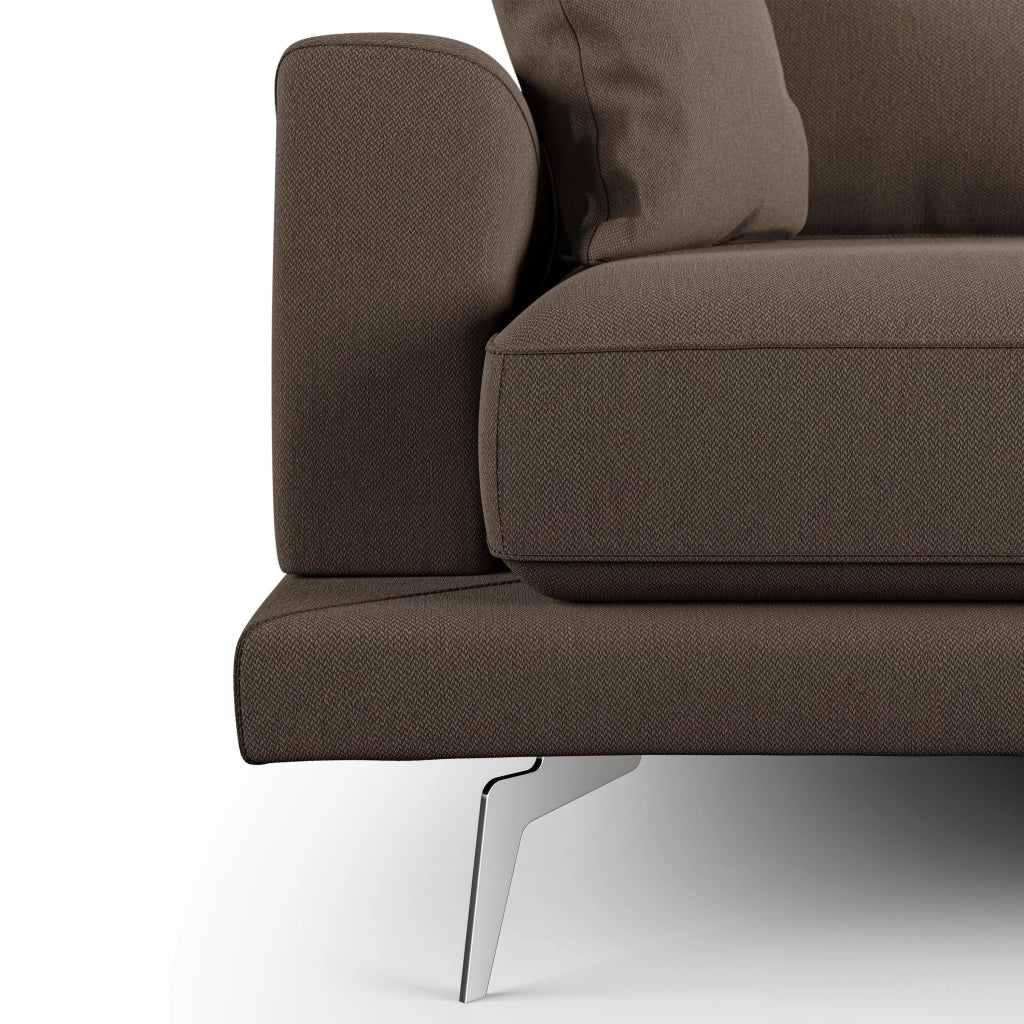 Dorian Divano moderno in tessuto morbido antimacchia T05 218 cm marrone